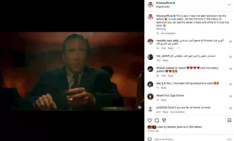 أحمد الفيشاوي يثني على مسلسل "Spider-Noir": تجربة فريدة لم يسبق له رؤيتها