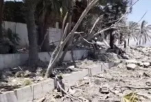 انهيار منزل صادق الصباح جراء غارة إسرائيلية على لبنان