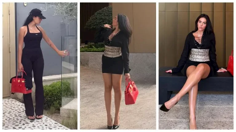 جورجينا تتألق بفستان أسود جريء خلال تجوالها في ميامي