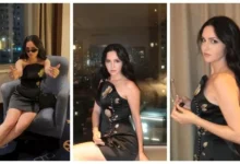 ركين سعد تتألق بفستان أسود أنيق في شنجهاي
