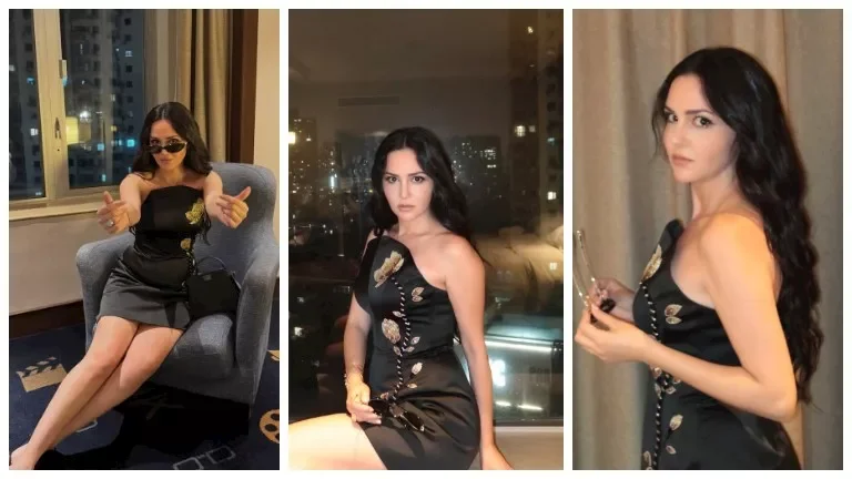 ركين سعد تتألق بفستان أسود أنيق في شنجهاي