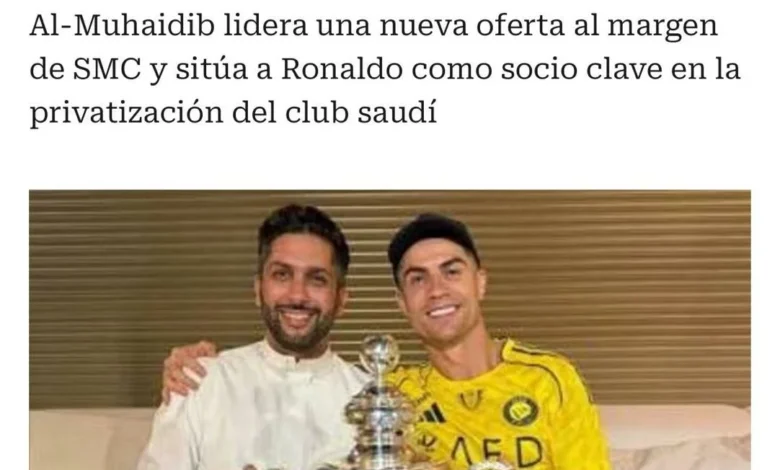 رونالدو يتجه للإدارة: تحالف مع المهيدب وفيصل بن تركي لشراء نادي النصر