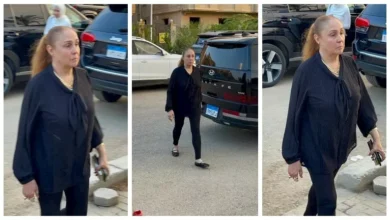 شيرين تشارك في عزاء الفنان محمد مرزبان بملابس سوداء