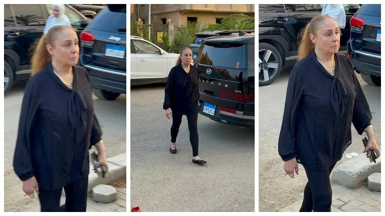 شيرين تشارك في عزاء الفنان محمد مرزبان بملابس سوداء
