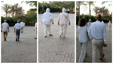 "صور من عزاء الفنان الراحل محمد مرزبان بملابس بيضاء تنفيذاً لوصيته"
