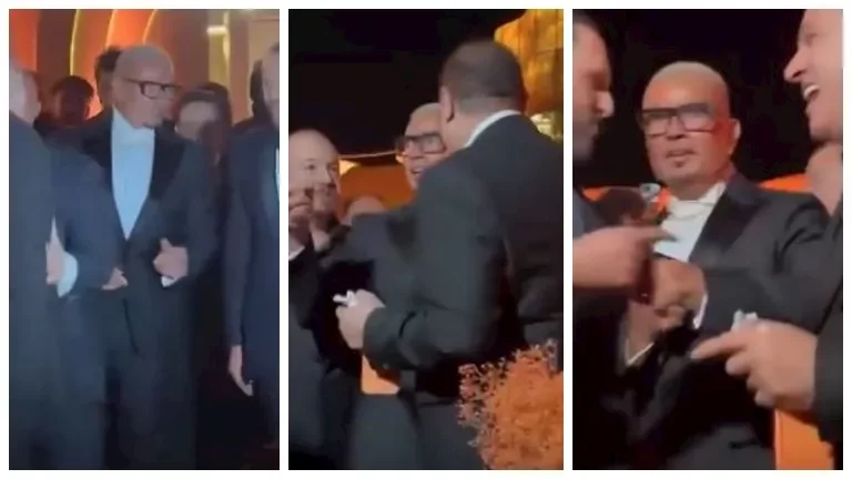 عمرو دياب يتسبب في إحراج باسم سمرة خلال حفل زفاف ابنة شقيق عماد زيادة