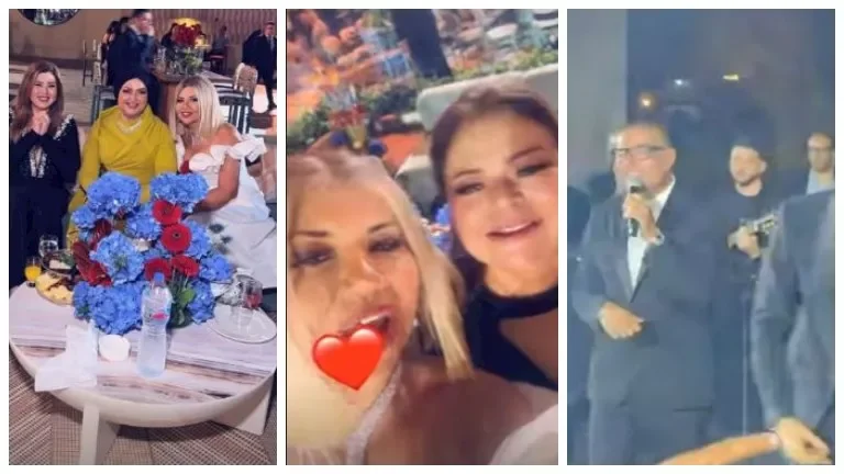 ماجدة زكي تتألق في ظهور نادر خلال حفل زفاف أمام الأهرامات بحضور عمرو دياب