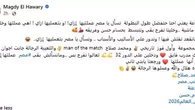 مجدي الهواري يعلق على جملة "يا مصر بتعمليها إزاي": "دعونا نحتفل دون أسئلة"