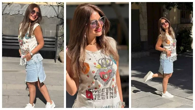 منة فضالي تتألق في جلسة تصوير جديدة بجيب قصيرة