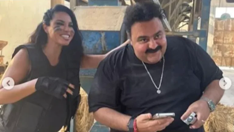 نسرين أمين تشارك لقطات من كواليس فيلم "صقر وكناريا" بأسلوب فكاهي