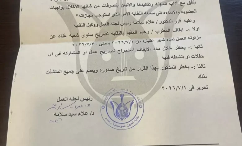 إيقاف المطرب رحيم نور بسبب أسلوبه "غير اللائق" وفقاً لقرار المهن الموسيقية 1 إيقاف المطرب رحيم نور بسبب أسلوبه "غير اللائق" وفقاً لقرار المهن الموسيقية