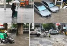 الأمطار الغزيرة تحول شوارع إسطنبول إلى أنهار