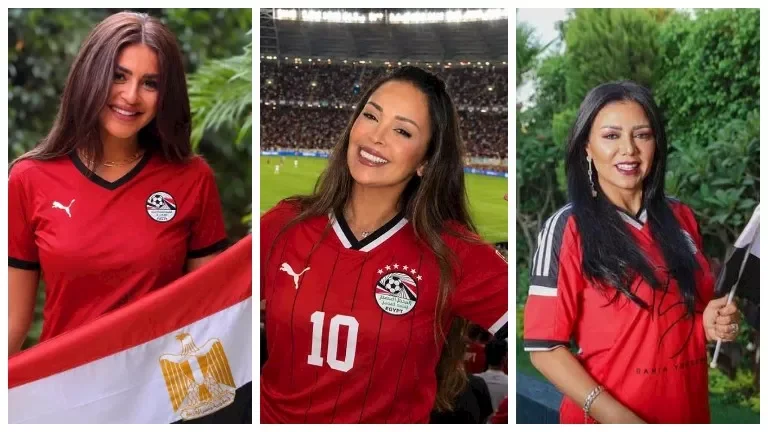 رانيا يوسف وغادة عبد الرازق تتألقان بتي شيرت المنتخب المصري في كأس العالم من خلال 20 صورة مميزة