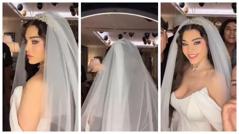 هيفاء وهبي تثير الجدل بفستان زفافها وسط زغاريد ورقص (صور وفيديو)