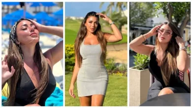 25 صورة لأروع إطلالات سارة سلامة أمام البحر بالشورت التايجر