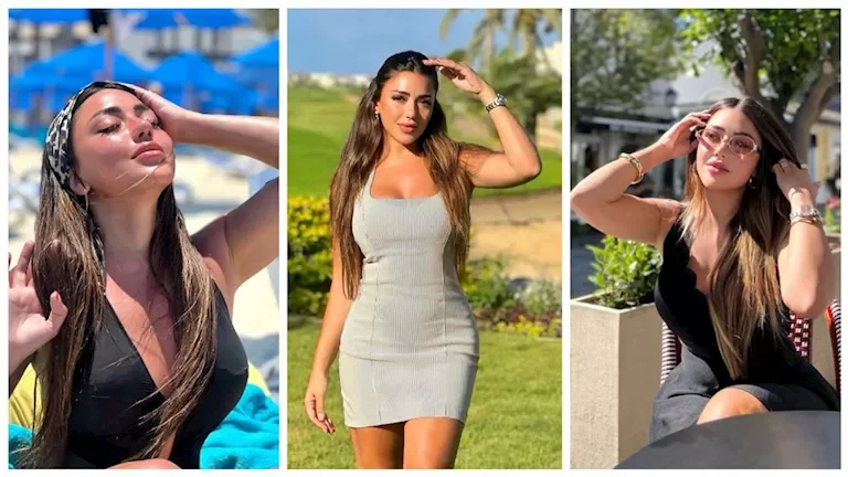 25 صورة لأروع إطلالات سارة سلامة أمام البحر بالشورت التايجر