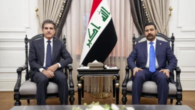 الزيدي يؤكد لبارزاني التزامه بحل الملفات المعلقة