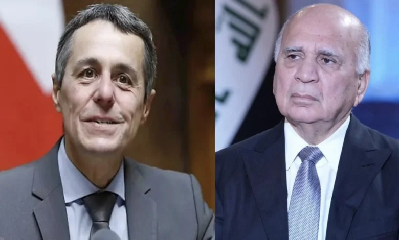 العراق وسويسرا يؤكدان أهمية إطلاق مبادرات لوقف الصراع في المنطقة