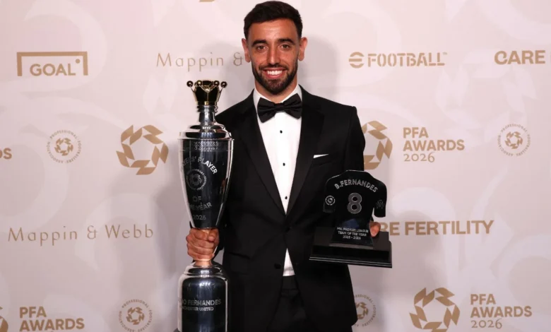 برونو فيرنانديز يُتوج بجائزة أفضل لاعب في إنجلترا لعام 2023