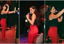 بوسي تتألق بألوان الأسود والأحمر في أحدث إطلالة جريئة