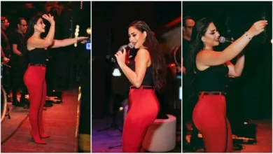 بوسي تتألق بألوان الأسود والأحمر في أحدث إطلالة جريئة