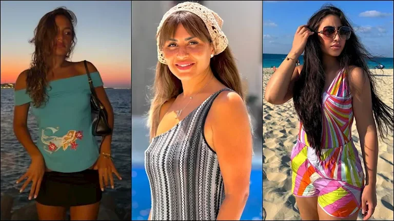 صور ساحرة للنجمات كنزي دياب ويارا السكري ومنة فضالي على شاطئ البحر