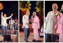عمرو أديب وأحمد سعد يتألقان في حفل الساحل الشمالي برقصات مميزة