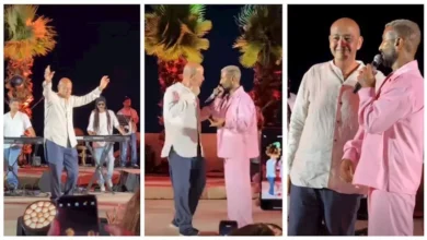 عمرو أديب وأحمد سعد يتألقان في حفل الساحل الشمالي برقصات مميزة