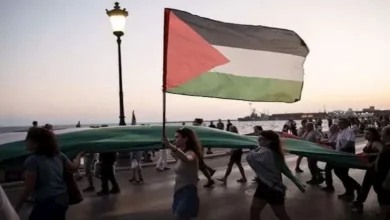 مظاهرات حاشدة في اليونان تأييداً لفلسطين ورفضاً للتعاون مع إسرائيل