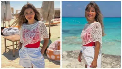 منة فضالي تتألق بإطلالة صيفية مميزة على شاطئ البحر