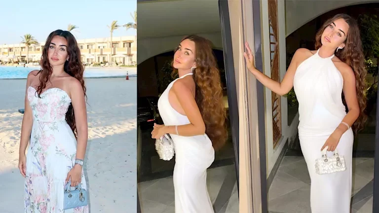 هنا الزاهد تتألق بفستان أبيض في إطلالة مميزة