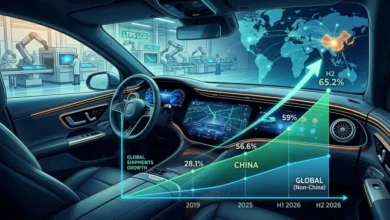 الصين تتصدر سوق شحنات شاشات السيارات عالمياً بحصة 65%