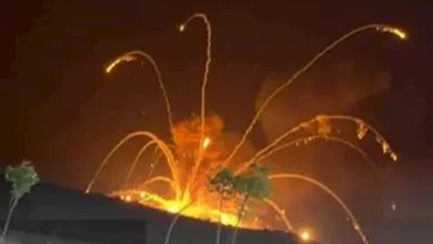 انفجار في مستودع ذخيرة بمنطقة العيس بريف حلب جراء قصف طائرات مجهولة