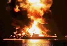 انفجار ناقلة نفط في مضيق هرمز والحرس الثوري يكشف التفاصيل
