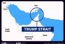 ترامب يعلن عن خريطة جديدة للخليج تحمل اسم "مضيق ترامب"