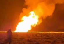 حريق في خط غاز بين الشولا ودير الزور نتيجة عمل تخريبي
