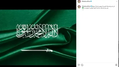 فيفي عبده تعبر عن احتفائها باليوم الوطني السعودي الـ96