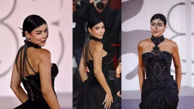 كارولين عزمي تتألق بإطلالة سوداء في مهرجان فينيسيا السينمائي