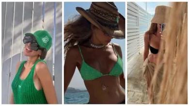 ميريام فارس تستمتع بأوقات عائلية على البحر بملابس صيفية أنيقة
