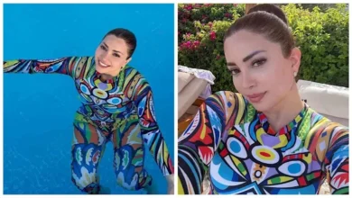 نسرين طافش تتألق في أحدث إطلالة لها بحمام السباحة