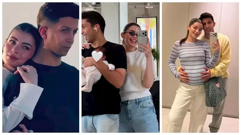 هشام جمال يحتفل بعيد ميلاد ليلى زاهر ويشارك أول صورة لابنتهما إيلا