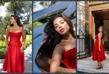 يارا السكري تتألق بإطلالة ملكية حمراء في مهرجان فينيسيا