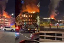 حريق يندلع في قصر تاريخي بمدينة سان بطرسبرج الروسية