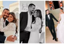 صور رومانسية مميزة لديانا هشام مع زوجها تتألق بحضن وقبلة على الخد